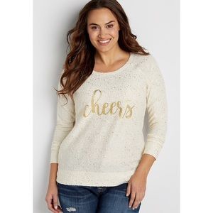 1X / Maurices Cheers gold glitter sweatshirts
